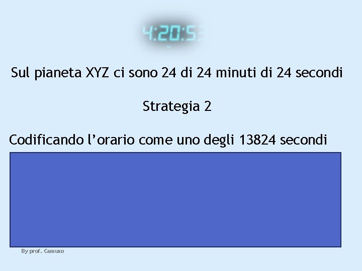 Sul pianeta XYZ ci sono 24 di 24 minuti di 24 secondi Strategia 2