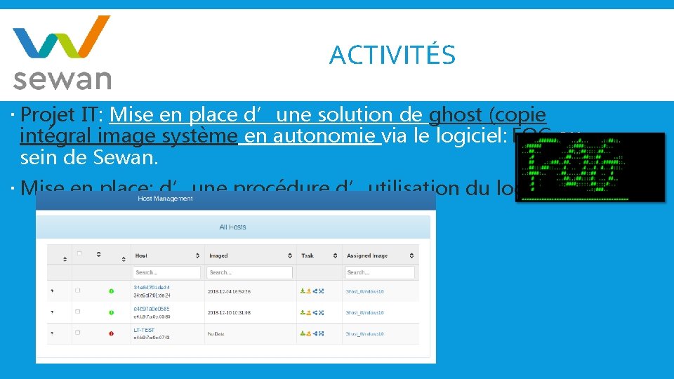 ACTIVITÉS Projet IT: Mise en place d’une solution de ghost (copie intégral image système