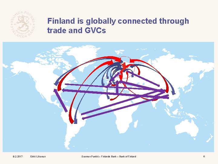 Finland is globally connected through trade and GVCs 8. 2. 2017 Erkki Liikanen Suomen