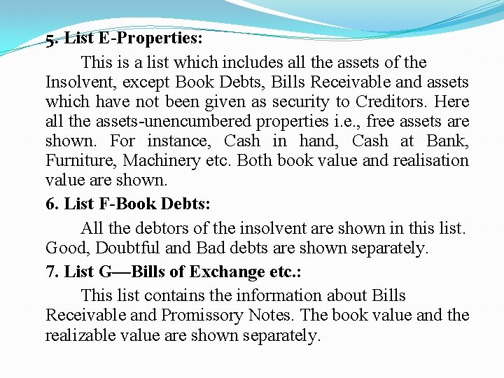 5. List E-Properties: This is a list which includes all the assets of the