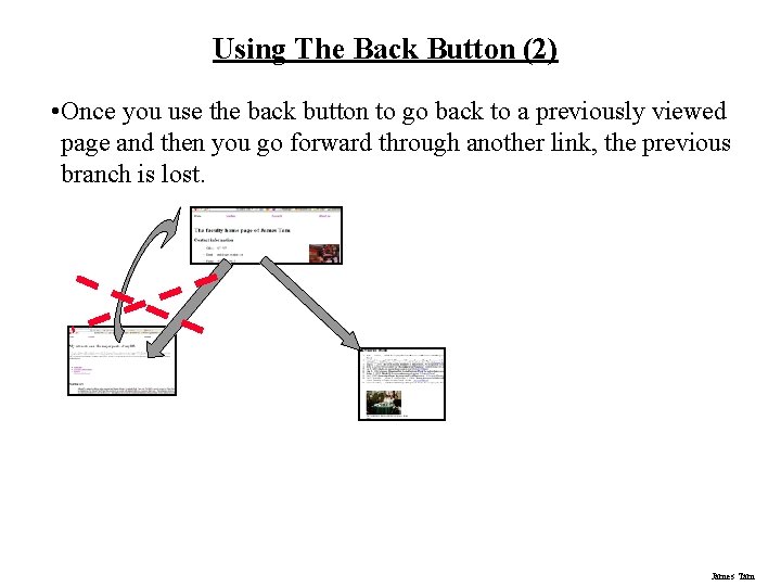Using The Back Button (2) • Once you use the back button to go