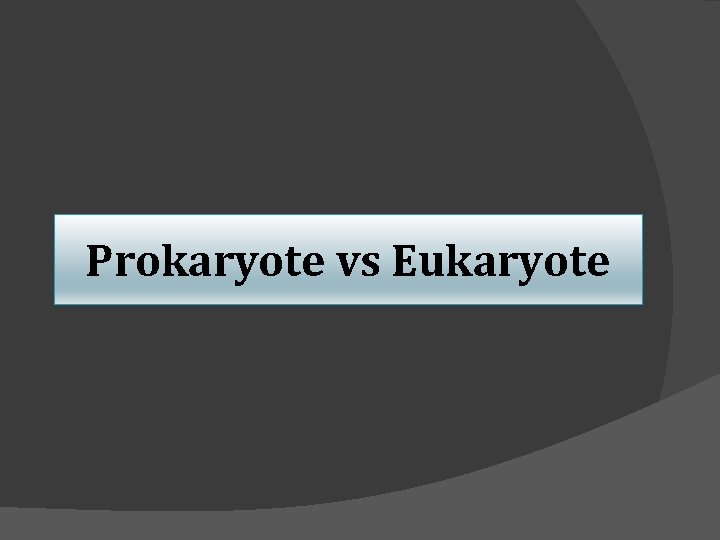 Prokaryote vs Eukaryote 