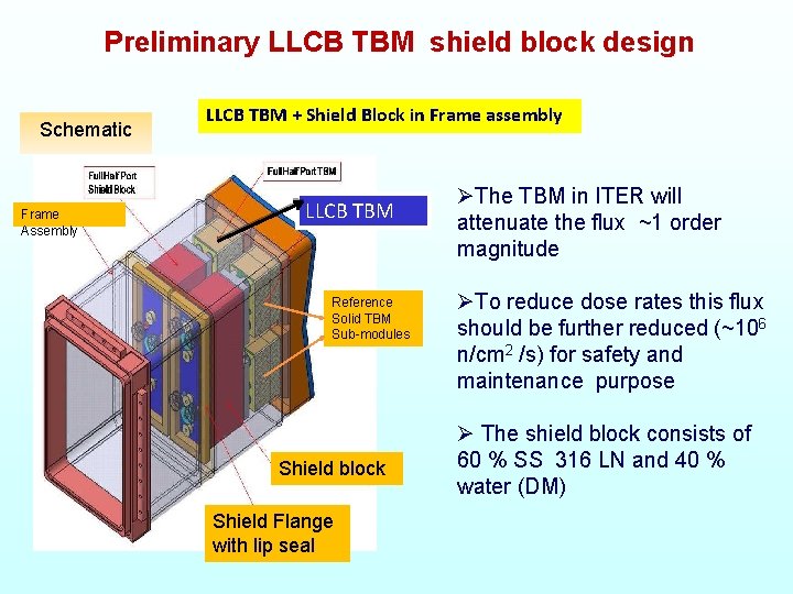 Preliminary LLCB TBM shield block design Schematic Frame Assembly LLCB TBM + Shield Block