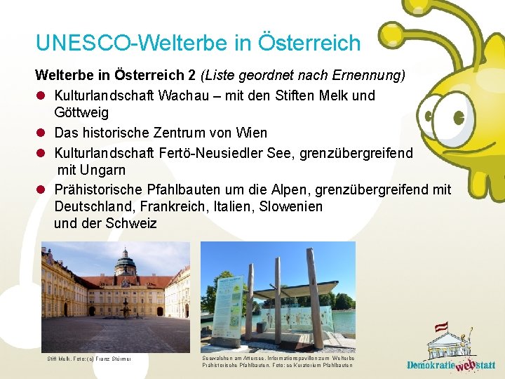 UNESCO-Welterbe in Österreich 2 (Liste geordnet nach Ernennung) l Kulturlandschaft Wachau – mit den