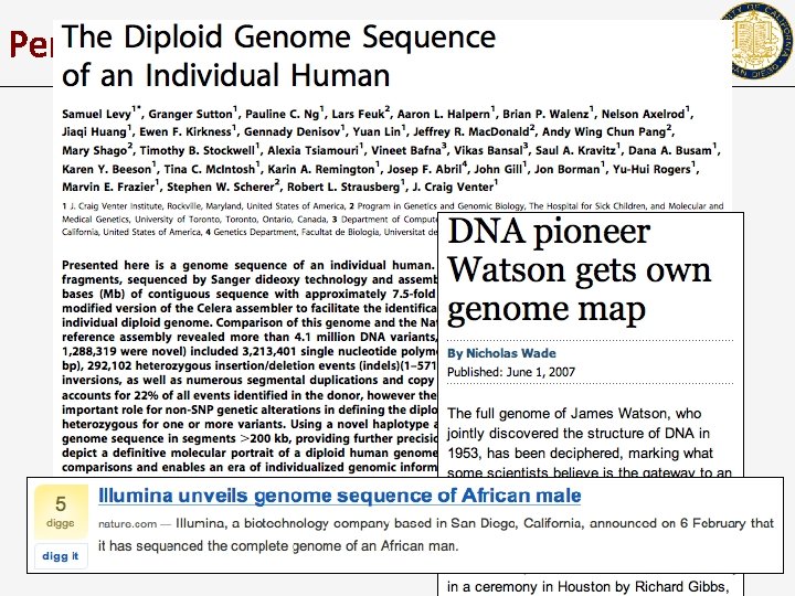 Personalized genomics 