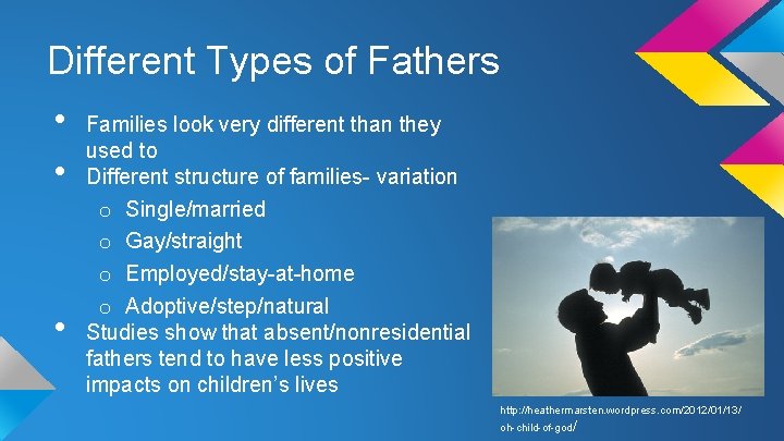 Different Types of Fathers • • • Families look very different than they used