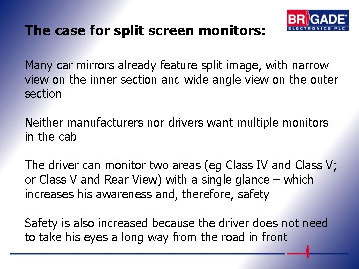 The case for split screen monitors: Many car mirrors already feature split image, with