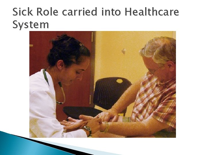 Sick Role carried into Healthcare System 