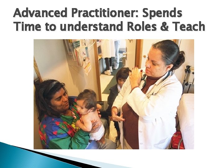 Advanced Practitioner: Spends Time to understand Roles & Teach 