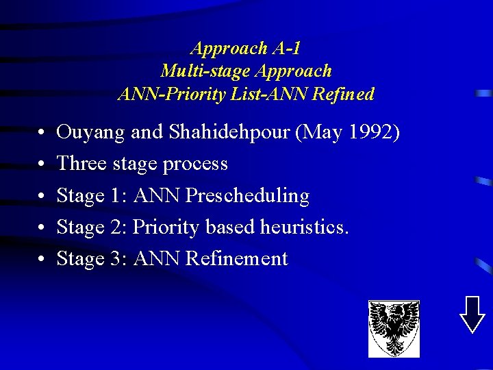 Approach A-1 Multi-stage Approach ANN-Priority List-ANN Refined • • • Ouyang and Shahidehpour (May Approach A-1 Multi-stage Approach ANN-Priority List-ANN Refined • • • Ouyang and Shahidehpour (May