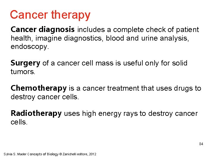 Cancer therapy Cancer diagnosis includes a complete check of patient health, imagine diagnostics, blood
