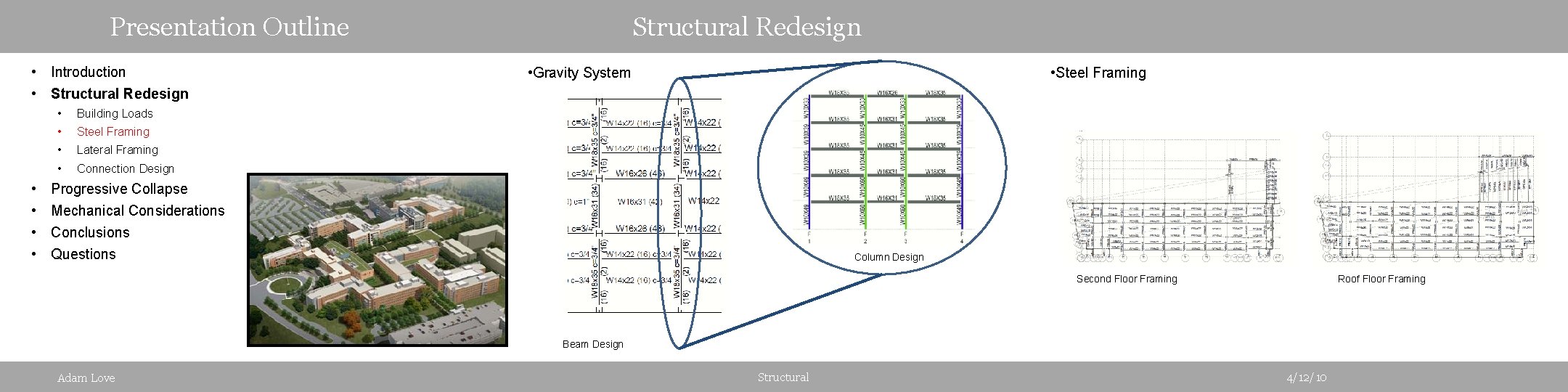 Presentation Outline • Introduction • Structural Redesign • • • Building Loads • Steel