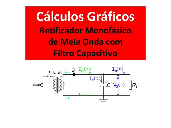 Cálculos Gráficos Retificador Monofásico de Meia Onda com Filtro Capacitivo 