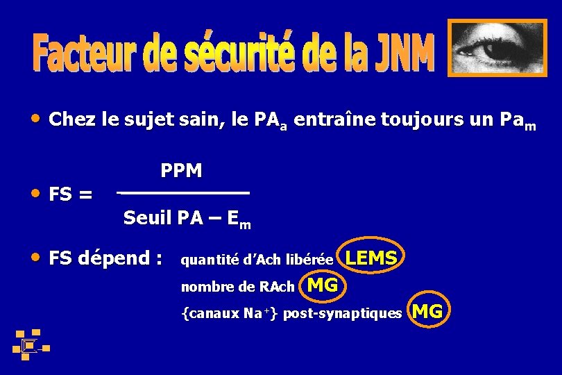  • Chez le sujet sain, le PAa entraîne toujours un Pam • FS