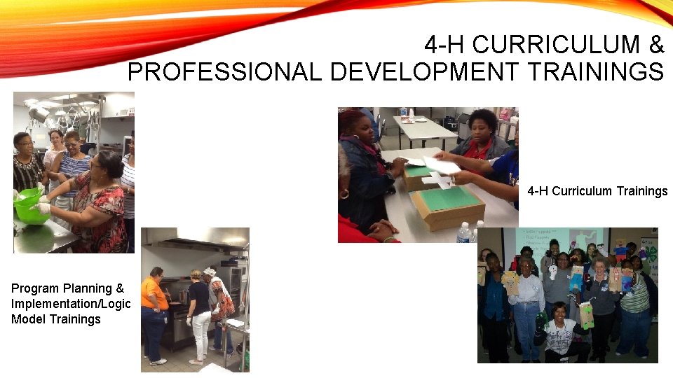 4 -H CURRICULUM & PROFESSIONAL DEVELOPMENT TRAININGS 4 -H Curriculum Trainings Program Planning &