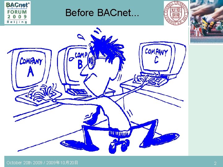 Before BACnet. . . October 20 th 2009 / 2009年 10月20日 2 
