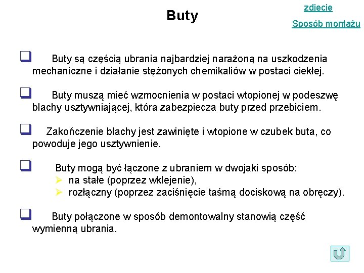 Buty zdjęcie Sposób montażu q Buty są częścią ubrania najbardziej narażoną na uszkodzenia mechaniczne