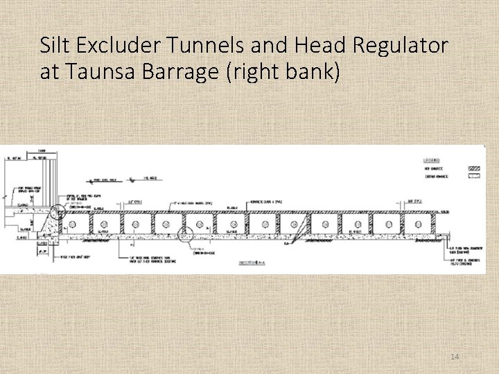 Silt Excluder Tunnels and Head Regulator at Taunsa Barrage (right bank) 14 
