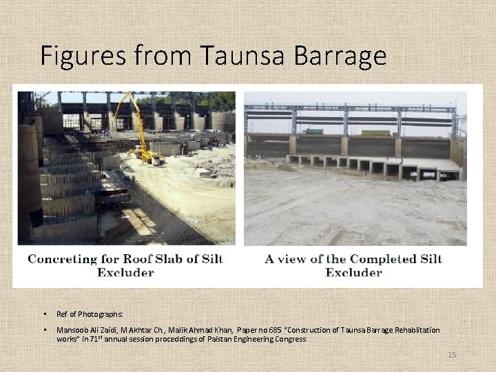 Figures from Taunsa Barrage • Ref of Photographs: • Mansoob Ali Zaidi, M Akhtar