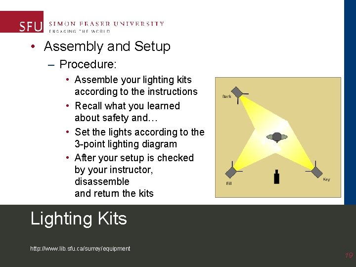  • Assembly and Setup – Procedure: • Assemble your lighting kits according to