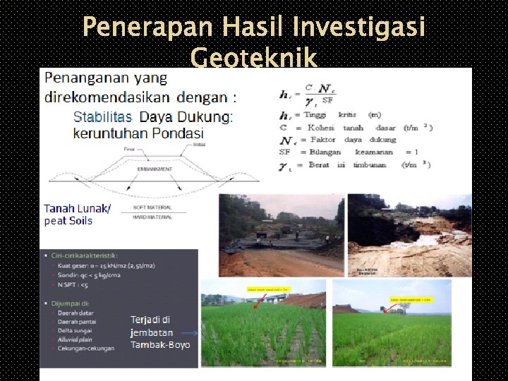 Penerapan Hasil Investigasi Geoteknik 