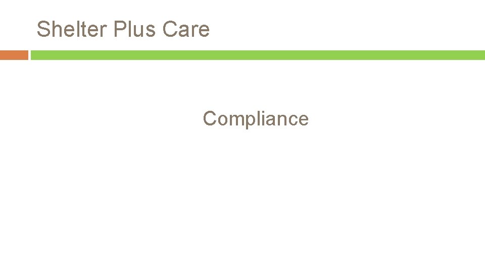 Shelter Plus Care Compliance 