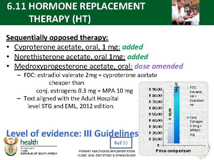 6. 11 HORMONE REPLACEMENT THERAPY (HT) Level of evidence: III Guidelines Ref 30 PRIMARY