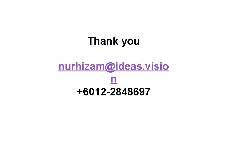 Thank you nurhizam@ideas. visio n +6012 -2848697 * 