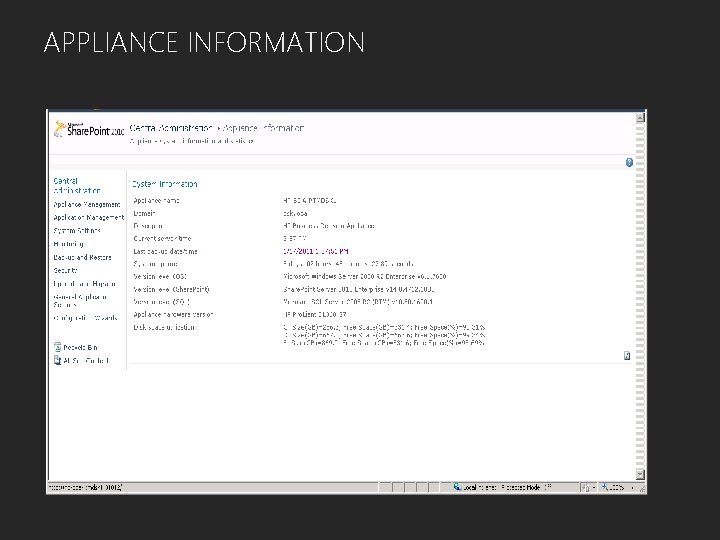 APPLIANCE INFORMATION 