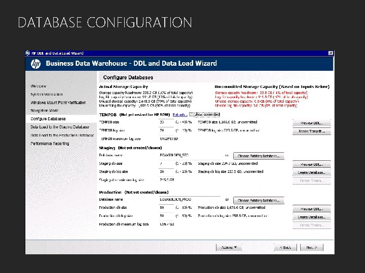 DATABASE CONFIGURATION 