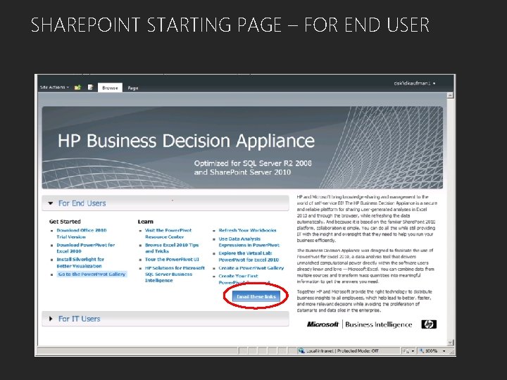 SHAREPOINT STARTING PAGE – FOR END USER 