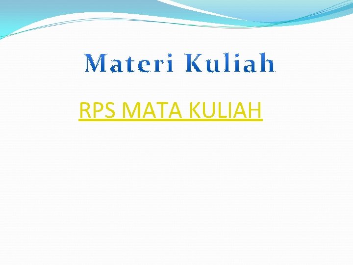 RPS MATA KULIAH 