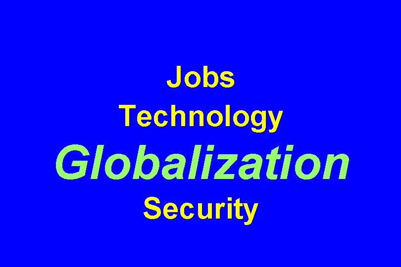 Jobs Technology Globalization Security 