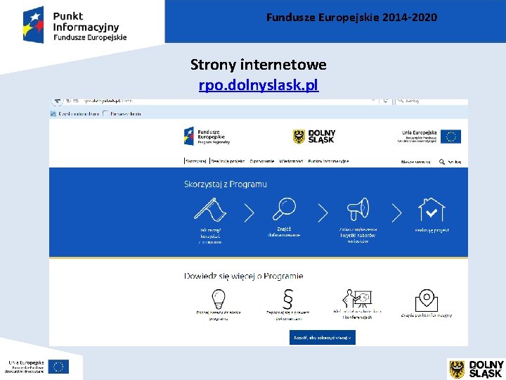 Fundusze Europejskie 2014 -2020 Strony internetowe rpo. dolnyslask. pl 