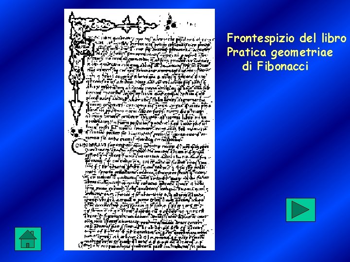 Frontespizio del libro Pratica geometriae di Fibonacci 