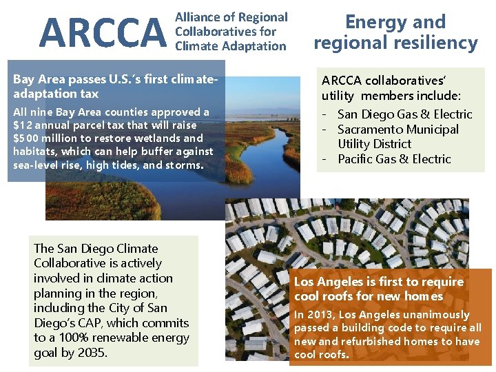 ARCCA Alliance of Regional Collaboratives for Climate Adaptation Energy and regional resiliency Bay Area
