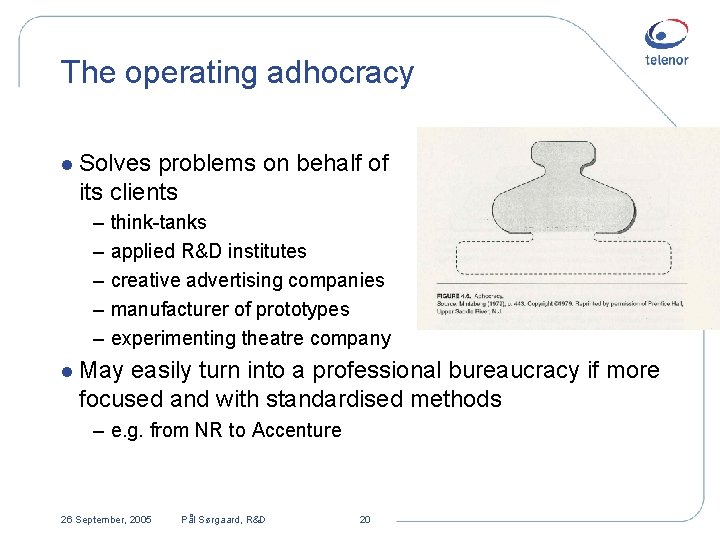 The operating adhocracy l Solves problems on behalf of its clients – – –