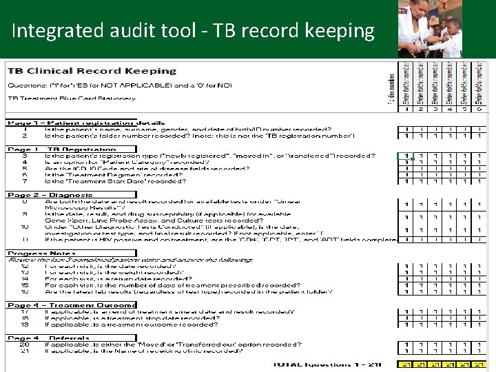 Integrated audit tool - TB record keeping 