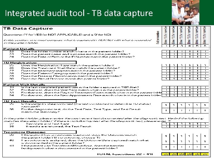 Integrated audit tool - TB data capture 