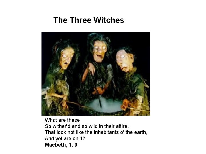 The Three Witches What are these So wither'd and so wild in their attire,