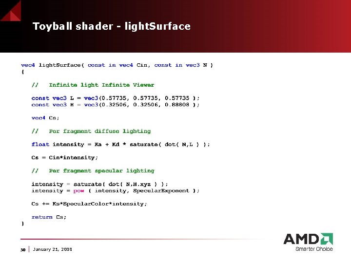 Toyball shader - light. Surface 30 January 21, 2008 