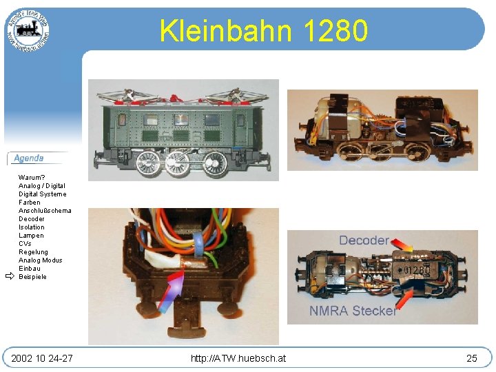 Kleinbahn 1280 Warum? Analog / Digital Systeme Farben Anschlußschema Decoder Isolation Lampen CVs Regelung