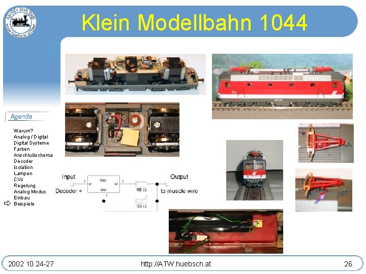 Klein Modellbahn 1044 Warum? Analog / Digital Systeme Farben Anschlußschema Decoder Isolation Lampen CVs