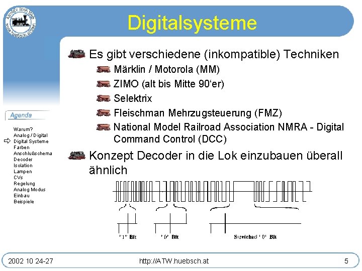 Digitalsysteme Es gibt verschiedene (inkompatible) Techniken Warum? Analog / Digital Systeme Farben Anschlußschema Decoder