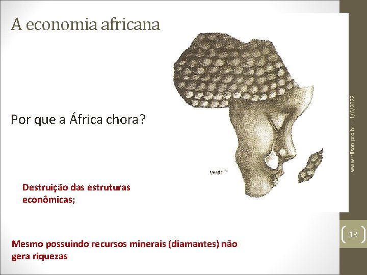 www. nilson. pro. br Por que a África chora? 1/6/2022 A economia africana Destruição
