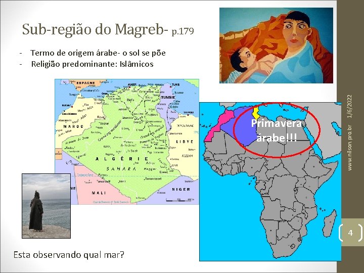 Sub-região do Magreb- p. 179 www. nilson. pro. br Primavera árabe!!! 1/6/2022 - Termo