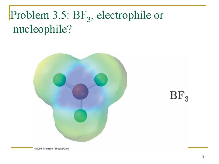 Problem 3. 5: BF 3, electrophile or nucleophile? 31 