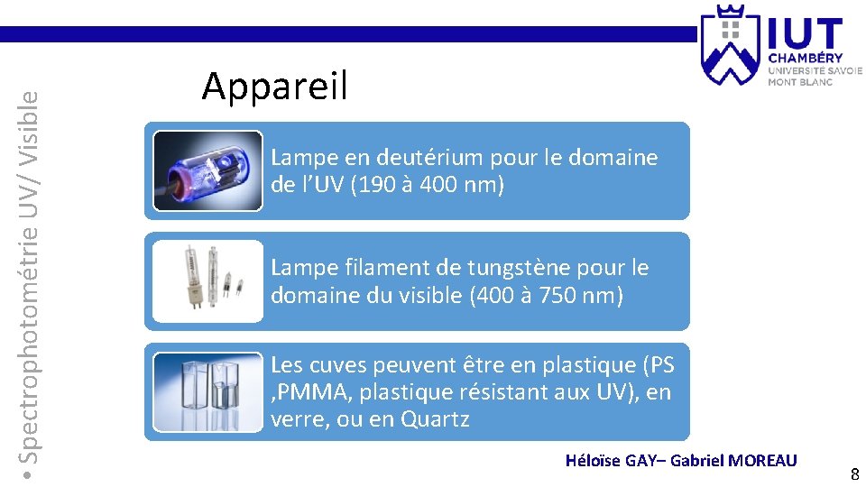  • Spectrophotométrie UV/ Visible Appareil Lampe en deutérium pour le domaine de l’UV