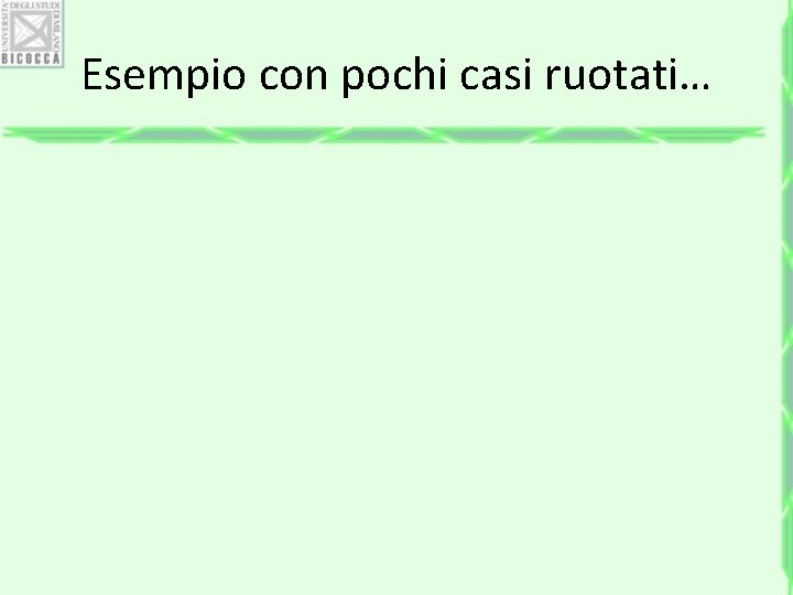 Esempio con pochi casi ruotati… 