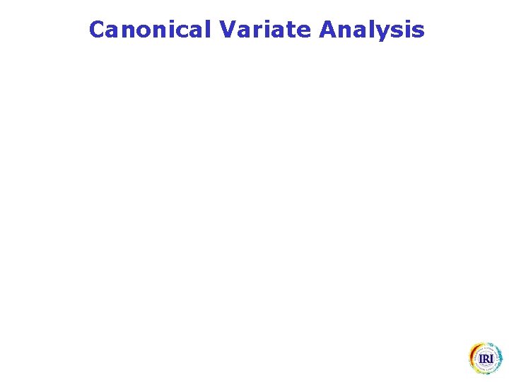 Canonical Variate Analysis 